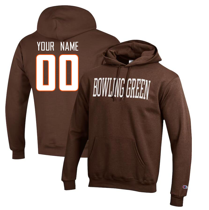 Custom Bowling Green Falcons Name And Number Hoodie-Brown